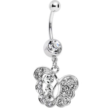 Load image into Gallery viewer, Clear Gem Fancy Butterfly Dangle Belly Ring
