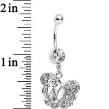 Load image into Gallery viewer, Clear Gem Fancy Butterfly Dangle Belly Ring
