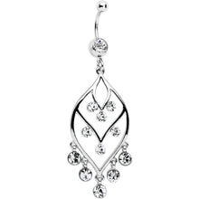 Load image into Gallery viewer, Clear Gem Victorian Chandelier Dangle Belly Ring
