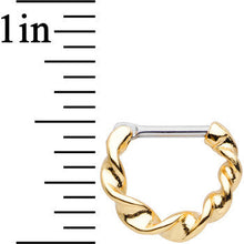 Load image into Gallery viewer, 16G Stainless Steel Gold Plated Spiral Septum Clicker
