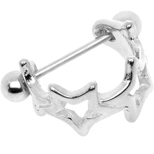 Load image into Gallery viewer, 16G Stainless Steel Straight Barbell Seeing Stars Cartilage Cuff
