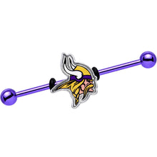 Load image into Gallery viewer, Officially Licensed Minnesota Vikings Logo Industrial Barbell 38mm
