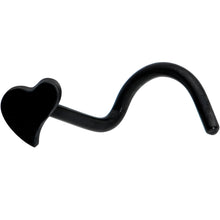 Load image into Gallery viewer, Black Anodized Titanium Heart Nose Ring
