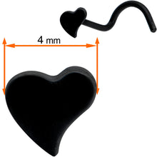 Load image into Gallery viewer, Black Anodized Titanium Heart Nose Ring
