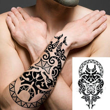 Load image into Gallery viewer, 57 Sheets Temporary Tattoo Stickers Set Waterproof Temporary Tattoo Waist Arm Modern Stylish Big Black Tattoos For Womens Mens

