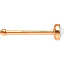 Load image into Gallery viewer, Rose Gold IP 2mm White Imitation Opalite Stone Nose Bone
