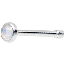 Load image into Gallery viewer, Stainless Steel 2mm White Imitation Opalite Stone Nose Bone
