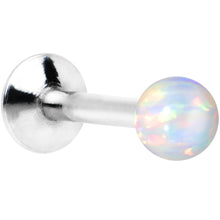 Load image into Gallery viewer, 1/4 Steel 3mm Synthetic White Opal Internally Threaded Tragus Earring
