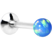 Load image into Gallery viewer, 5/16 Steel 3mm Synthetic Blue Opal Internally Threaded Tragus Earring
