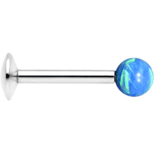 Load image into Gallery viewer, 5/16 Steel 3mm Synthetic Blue Opal Internally Threaded Tragus Earring
