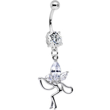 Load image into Gallery viewer, Clear CZ Meadow Fairy Dangle Belly Ring
