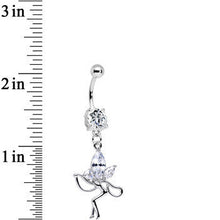 Load image into Gallery viewer, Clear CZ Meadow Fairy Dangle Belly Ring
