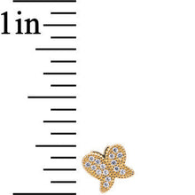 Load image into Gallery viewer, 16G Gold Anodized Stainless Steel CZ Butterfly Tragus Earring
