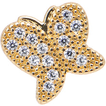 Load image into Gallery viewer, 16G Gold Anodized Stainless Steel CZ Butterfly Tragus Earring
