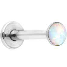 Load image into Gallery viewer, 16G 5/16 Steel 3mm Synthetic White Opal Internal Thread Labret
