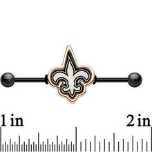 Load image into Gallery viewer, Officially Licensed New Orleans Saints Logo Industrial Barbell 38mm
