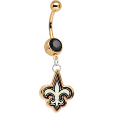 Load image into Gallery viewer, Officially Licensed NFL New Orleans Saints Dangle Belly Ring
