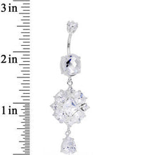 Load image into Gallery viewer, 925 SilverClear CZ Pretty Princess Dangle Belly Ring

