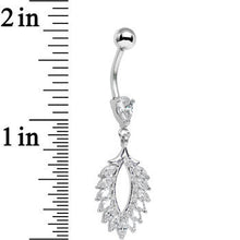 Load image into Gallery viewer, Clear CZ Gem Light as a Feather Dangle Belly Ring
