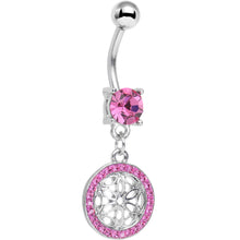 Load image into Gallery viewer, Pink Gem Wear Me Out Woven Pattern Dangle Belly Ring
