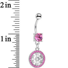 Load image into Gallery viewer, Pink Gem Wear Me Out Woven Pattern Dangle Belly Ring
