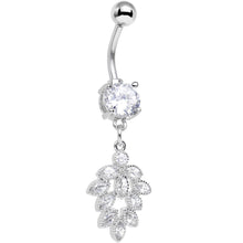 Load image into Gallery viewer, Clear Gem Pretty Petal Leaf Dangle Belly Ring
