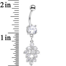 Load image into Gallery viewer, Clear Gem Pretty Petal Leaf Dangle Belly Ring
