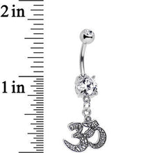 Load image into Gallery viewer, Clear Gem Namaste All Day, Baby Dangle Belly Ring
