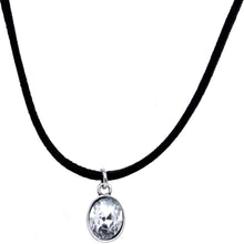 Load image into Gallery viewer, Burnished Silver Clear Necklace and Stud Earring Set
