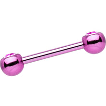 Load image into Gallery viewer, Pink Anodized Titanium Double Gem Nipple Barbell Set

