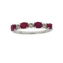 Load image into Gallery viewer, 1.08ct Ruby Diamond Fashion band rings 14KT White Gold
