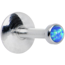 Load image into Gallery viewer, 1/4 Steel 2.5mm Synthetic Blue Opal Internal Thread Tragus Earring

