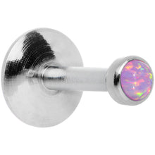 Load image into Gallery viewer, 1/4 Steel 2.5mm Synthetic Pink Opal Internal Thread Tragus Earring
