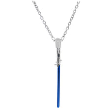Load image into Gallery viewer, Officially Licensed Star Wars Blue Lightsaber Pendant Necklace
