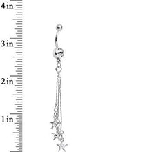 Load image into Gallery viewer, Clear Shooting Star Dangle Belly Ring Created with Crystals
