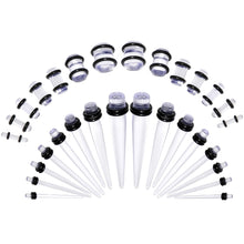 Load image into Gallery viewer, Clear Acrylic Taper Plug Kit - 32 Piece 14 to 00G Ear Stretchers
