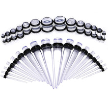 Load image into Gallery viewer, Clear Acrylic Taper Plug Kit - 32 Piece 14 to 00G Ear Stretchers
