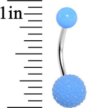 Load image into Gallery viewer, Light Blue Acrylic Textured Ball Belly Ring
