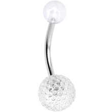 Load image into Gallery viewer, Clear Acrylic Textured Ball Belly Ring
