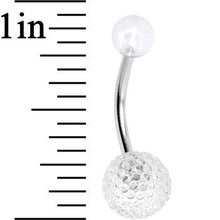 Load image into Gallery viewer, Clear Acrylic Textured Ball Belly Ring
