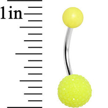 Load image into Gallery viewer, Yellow Acrylic Textured Ball Belly Ring
