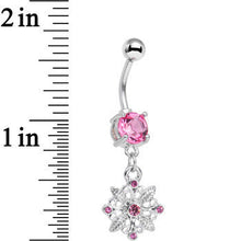 Load image into Gallery viewer, Pink Gem Highland Wildflower Dangle Belly Ring
