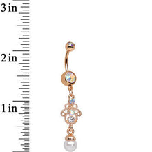 Load image into Gallery viewer, Rose Gold Anodized Cultivated Polar Lights Dangle Belly Ring
