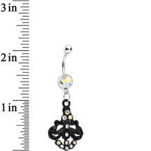 Load image into Gallery viewer, Aurora Czech Stone Black Baroque Empress Dangle Belly Ring
