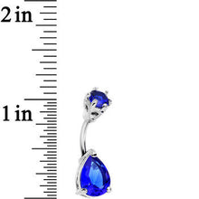 Load image into Gallery viewer, Brilliant Blue Czech Stone Teardrop Belly Ring
