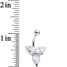 Load image into Gallery viewer, Clear Czech Stone Crystalline Trio Belly Ring
