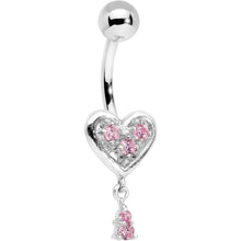 Load image into Gallery viewer, Pink Gem Sterling Silver Tender Heart Belly Ring
