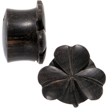 Load image into Gallery viewer, 7/8 Organic Arang Wood Shamrock Single Flare Plug Set
