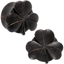 Load image into Gallery viewer, 7/8 Organic Arang Wood Shamrock Single Flare Plug Set
