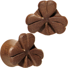 Load image into Gallery viewer, 7/16 Organic Sabo Wood Shamrock Saddle Plug Set
